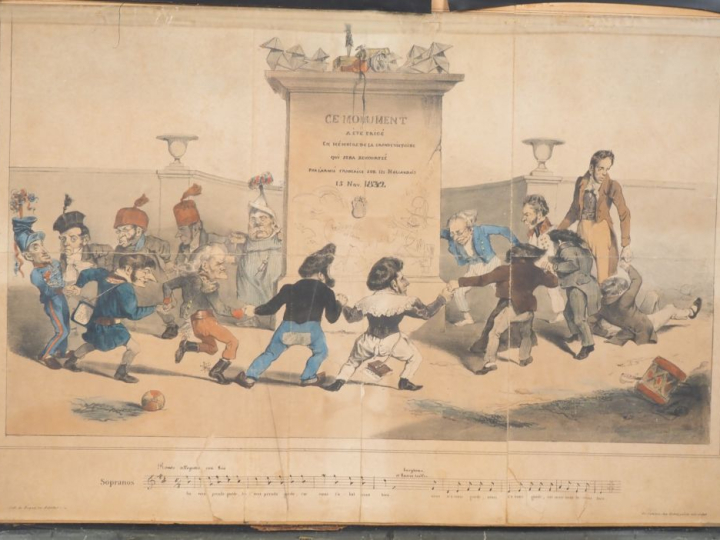 Ensemble de 7 gravures sur l’Empire comprenant des caricatures, des sc