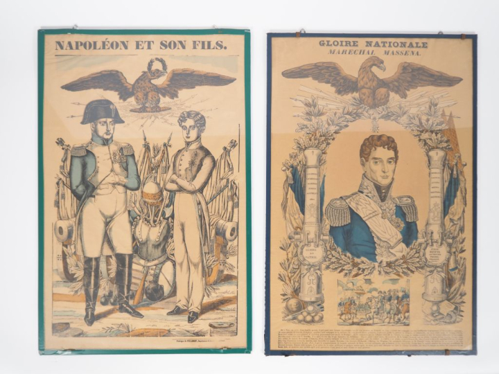 Lot de six images d’Epinal représentant Napoléon ou ses généraux d’Emp