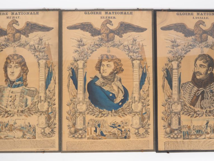 Lot de six images d’Epinal représentant Napoléon ou ses généraux d’Emp