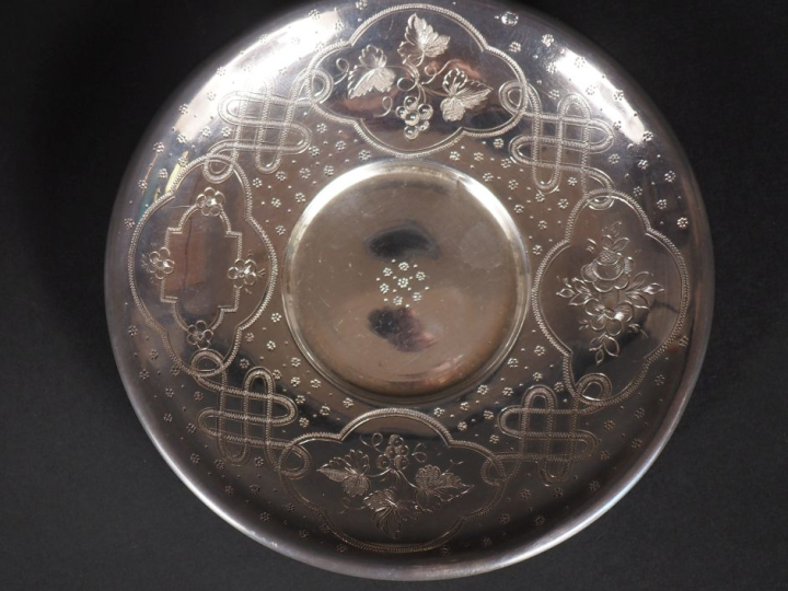 Tasse et sous tasse en argent, Napoléon III, poinçon Minerve, décor gr