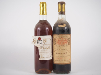 Vente aux enchères 2 BOUTEILLES : 1 LOUPIAC 'VIN DE TÊTE' 1961 HEP/BS/BOUCHON CHEVILLÉ - 