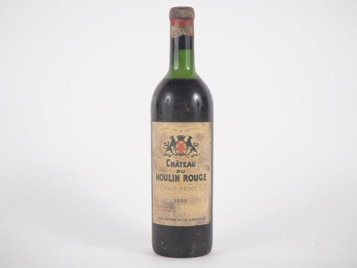 1 BOUTEILLE CHÂTEAU DU MOULIN ROUGE HAUT MÉDOC - 1959 - HEP-MEP/CAPSUL