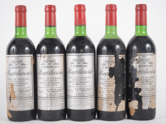 Vente aux enchères 5 BOUTEILLES CHÂTEAU HAUT MAZERIS CÔTES DE FRONSAC - 1975 - 4 LB/1 HEP