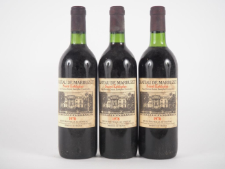 Vente aux enchères 3 BOUTEILLES CHÂTEAU DE MARBUZET ST ESTÈPHE - 1978 - BG/ELT