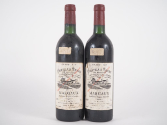 Vente aux enchères 2 BOUTEILLES CHÂTEAU TAYAC CB MARGAUX - 1985 - BG/ELA