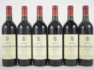Vente aux enchères 6 BOUTEILLES CHÂTEAU BRANAS GRAND POUJEAUX MOULIS - 1987 - BG