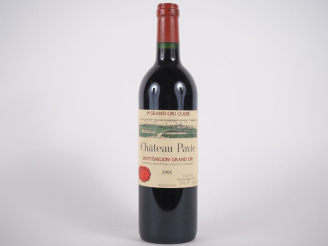 Vente aux enchères 1 BOUTEILLE CHÂTEAU PAVIE 1er GCC ST ÉMILION - 1995 - INSCRIPTION MANU