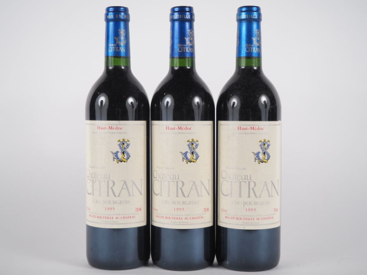3 BOUTEILLES CHÂTEAU CITRAN CB HAUT MÉDOC - 1995