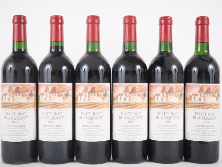 6 BOUTEILLES HAUT ROC BLANQUAT ST ÉMILION - 1995 - BG