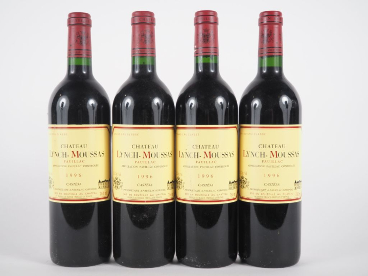 4 BOUTEILLES CHÂTEAU LYNCH MOUSSAS GCC PAUILLAC - 1996