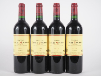 Vente aux enchères 4 BOUTEILLES CHÂTEAU LYNCH MOUSSAS GCC PAUILLAC - 1996