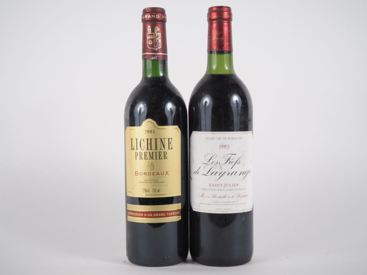 2 BOUTEILLES : 1 LES FIEFS DE LAGRANGE SAINT JULIEN 1983 BG - 1 LICHIN