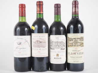 Vente aux enchères 4 BOUTEILLES : 1 CHÂTEAU MAUVESIN CB MOULIS 1986 BG - 1 CHÂTEAU LA LOU