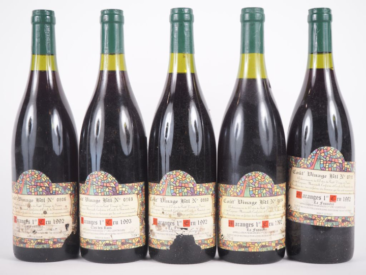 5 BOUTEILLES MARANGES 1er CRU 'CLOS DES ROIS' LIONEL DUFOUR - 1992 - 2