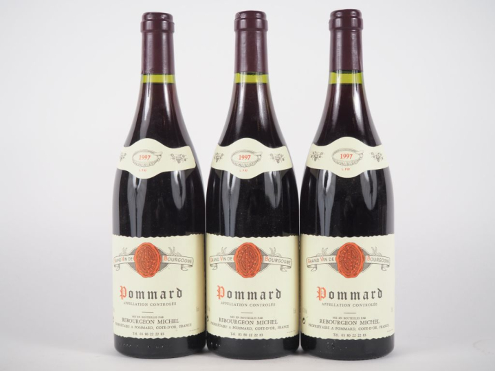 3 BOUTEILLES POMMARD MICHEL REBOURGEON - 1997