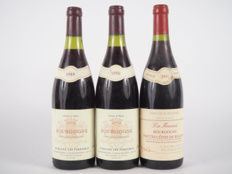Vente aux enchères 3 BOUTEILLES : 2 BOURGOGNE DOMAINE LES PERRIÈRES (1 de 1989/1 de 1990)