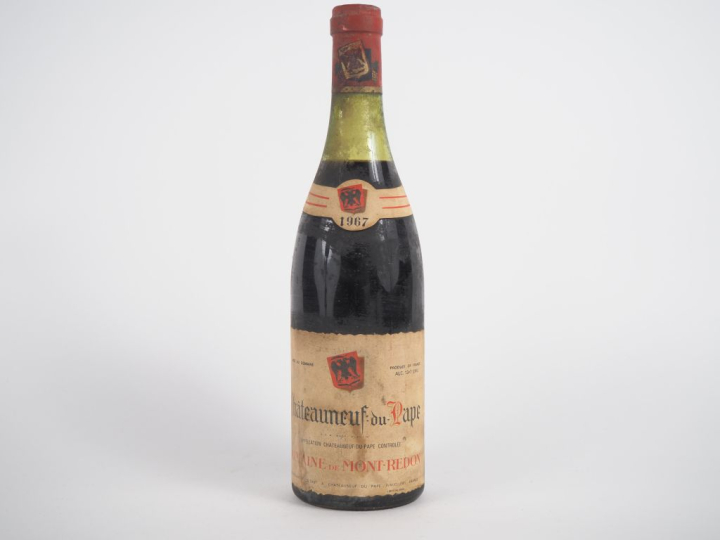 1 BOUTEILLE CHÂTEAUNEUF DU PAPE DOMAINE DE MONT REDON - 1967 - 4 CM/BS