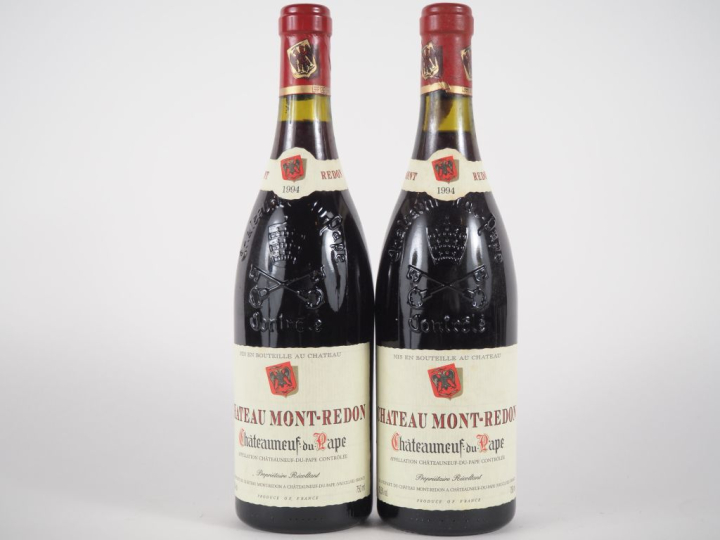 2 BOUTEILLES CHÂTEAUNEUF DU PAPE CHÂTEAU MONT REDON - 1994