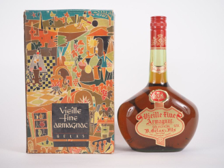 Vente aux enchères 1 BOUTEILLE VIEILLE FINE ARMAGNAC 'SÉLECTION' B. GÉLAS   FILS - COFFRE