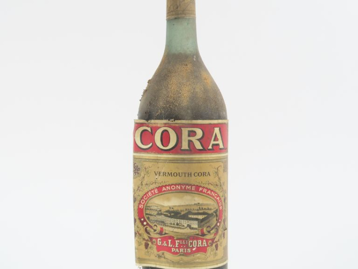 1 VIEILLE BOUTEILLE (1 L) VERMOUTH CORA - BS - CAPS ÉTAIN