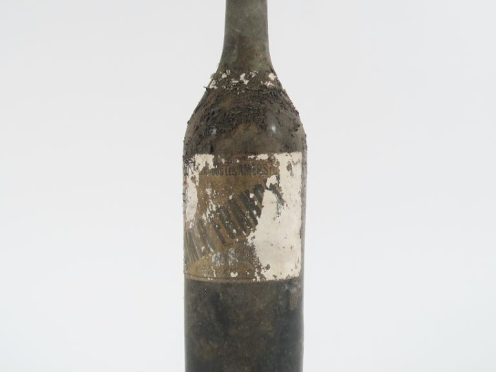 1 VIEILLE BOUTEILLE AMER FRANCA - BS/EA - CAPS ÉTAIN
