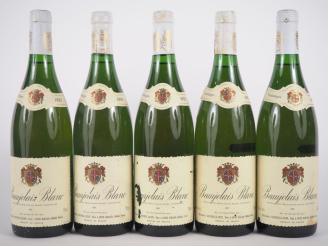 Vente aux enchères 5 BOUTEILLES BEAUJOLAIS BLANC E. MORILLON - 1995