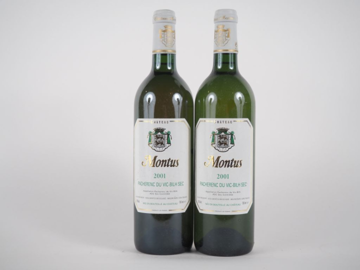 2 BOUTEILLES CHÂTEAU MONTUS PACHERENC DU VIC BILH - 2001