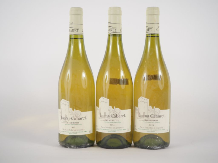 3 BOUTEILLES LAURAN CABARET BLANC MINERVOIS : 1  de 2013 - 2 de 2014