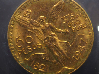 Vente aux enchères 1 pièce de 50 pesos or avec certificat Crédit lyonnais n° 040736 FRAIS