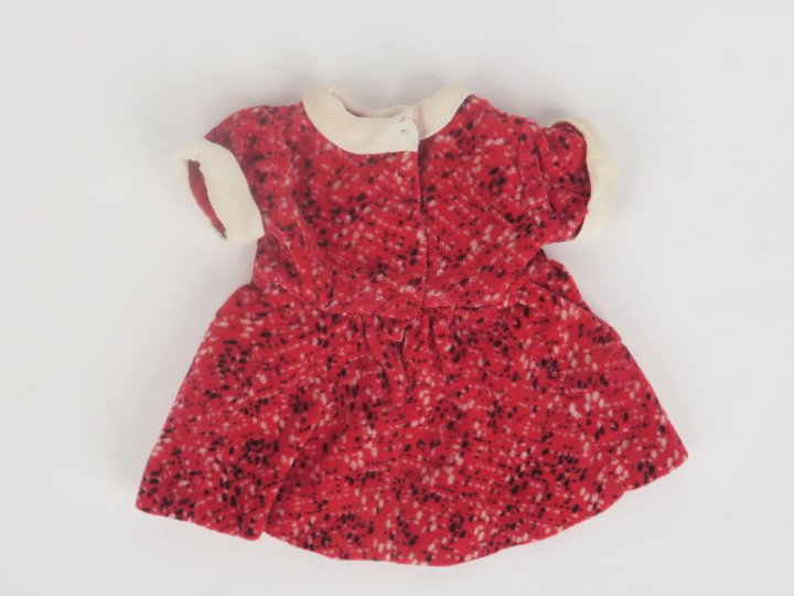 « Intimité » robe de velours fantaisie garniture blanche. Bel état. 19