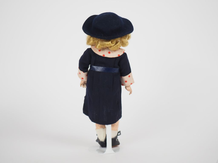 Poupée Bleuette Unis france tête porcelaine  bouche ouverte yeux0 basc