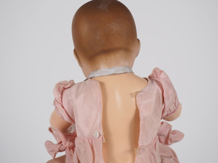 Bambino petit frère de Bleuette tête porcelaine restaurée bouche ouver
