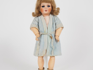 Vente aux enchères Poupée Bleuette Unis france tête porcelaine  bouche ouverte yeux bascu