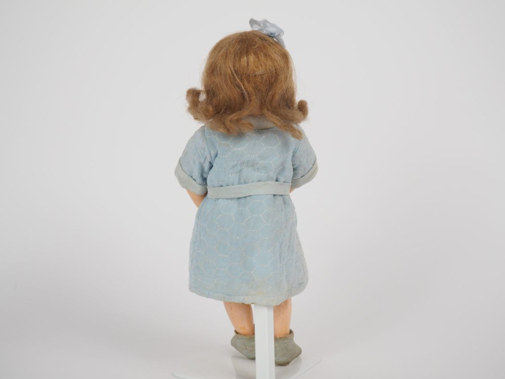 Poupée Bleuette Unis france tête porcelaine  bouche ouverte yeux bascu