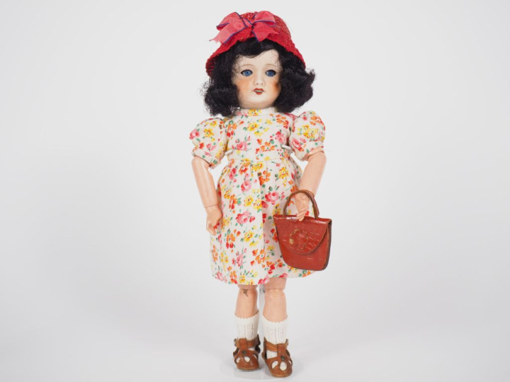 Poupée Bleuette Unisfrance 301  1 1/4  tête porcelaine bouche ouverte 