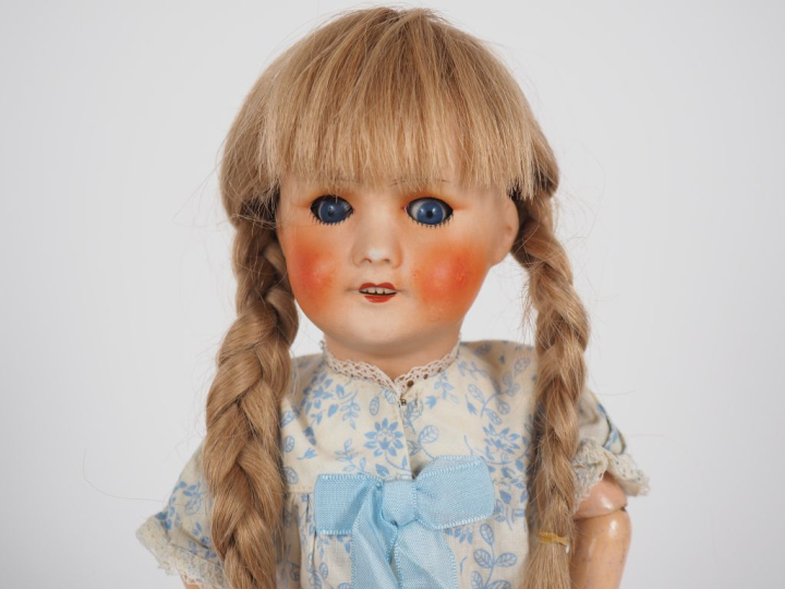 Poupée Rosette tête porcelaine moule 301 Unisfrance taille 3 bouche ou