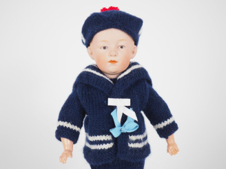 Vente aux enchères Joli bébé de caractère allemand Pouti  Heubach tête porcelaine  yeux p