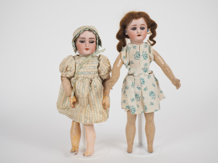Deux poupées tête porcelaine Allemandes dont DEP BO yeux basculants br