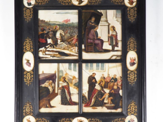 Vente aux enchères Ecole française XVIIème (Claude DERUET attribué à).  Peinture sur marb