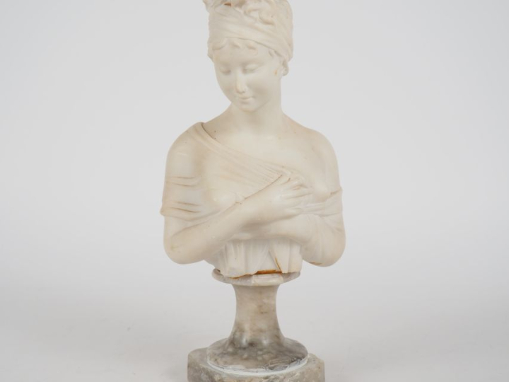 Ecole française XIXème.  "portrait de Madame de Récamier en buste" Scu