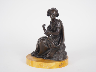 Vente aux enchères PIGALLE. (D'après)  Sculpture en bronze à patine brune "figure allégor