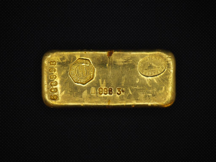 Lingot d'or  Titre : 996,3 g numéroté 500998 Avec son certificat   