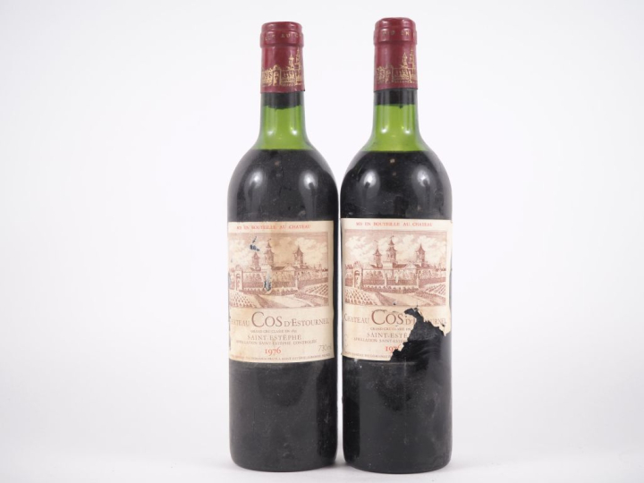 2 BOUTEILLES CHÂTEAU COS D'ESTOURNEL GCC ST ESTÈPHE - 1976 - 1 HEP-MEP