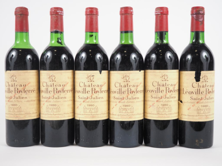 6 BOUTEILLES CHÂTEAU LÉOVILLE POYFERRÉ GCC ST JULIEN - 1980 - 3 BG/1 L