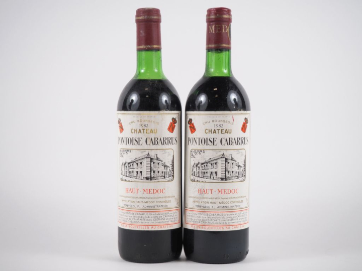 2 BOUTEILLES CHÂTEAU PONTOISE CABARRUS CB HAUT MÉDOC - 1982 - 1 LB/1 L