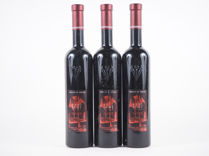 3 BOUTEILLES ABBAYE DE LÉRINS SAINT HONORAT SYRAH - 2007