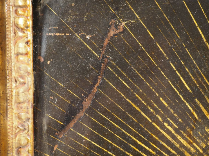 Ecole flamande XVIIème d'après LE CORREGE. "Ecce homo". Huile sur cuiv