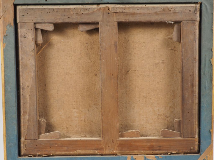 VAN DER SLUYS. "Port animé dans un paysage d'architecture". Huile sur 