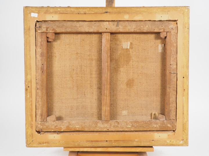 Ecole XVIIIème.  "la Vierge, St Jean Baptiste et l'Enfant Jésus" Huile