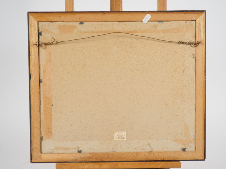 Ecole française XIXème. "paysage animé à la rivière" Aquarelle signée 